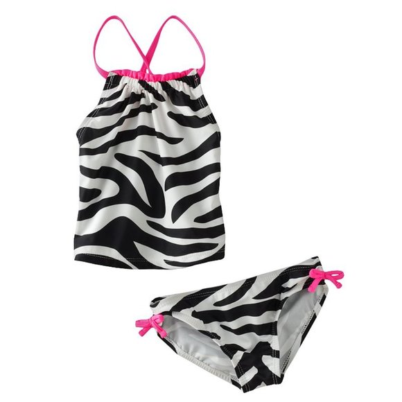 Oshkosh B'gosh Girls 2-PC Bikini & Top Swim Set Zebra UPF 50+ Lined Swim… - Picture 2 of 6